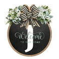 thumbnail image 1 of Front Door Wreath, Year Round Door Decor, Personalized Hanging Plaque for Wedding Ceremony, Home Blessings, Seasonal Garden Decoration, 30x30cm Decorative Sign with Ribbon, 1 of 1
