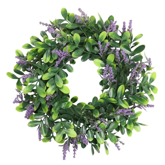 Front Door for Seasonal with Green Leaves and Purple Elegant Home Entrance for Spring and Summer