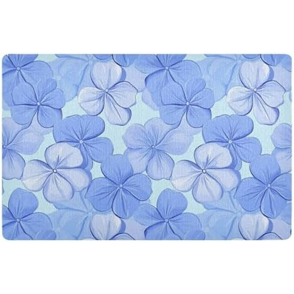 Front Doormat 16x24 Inch Outside Entrance Indoor Doormat Thin Bath Rugs for Front Back Door and Entryway Periwinkle Floral Country Style Cartoon Style.