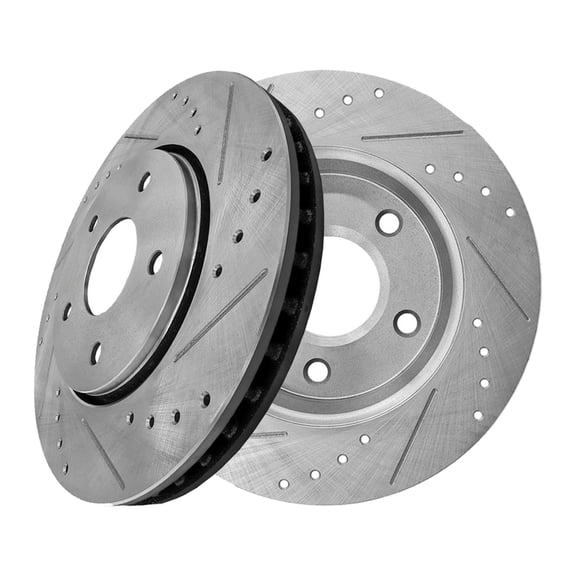 Front Drilled Slotted Brake Disc Rotors 302mm For 2008-2016 Dodge Grand Caravan