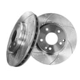 thumbnail image 1 of Front Drilled Slotted Brake Disc Rotors For 1998 1999 Mercedes-Benz E300 Base, 1 of 7