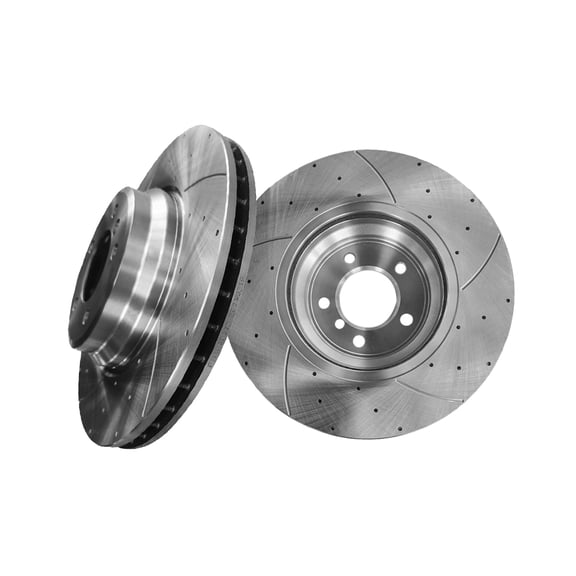 Front Drilled Slotted Brake Disc Rotors For 2009-2013 BMW 335I Xdrive
