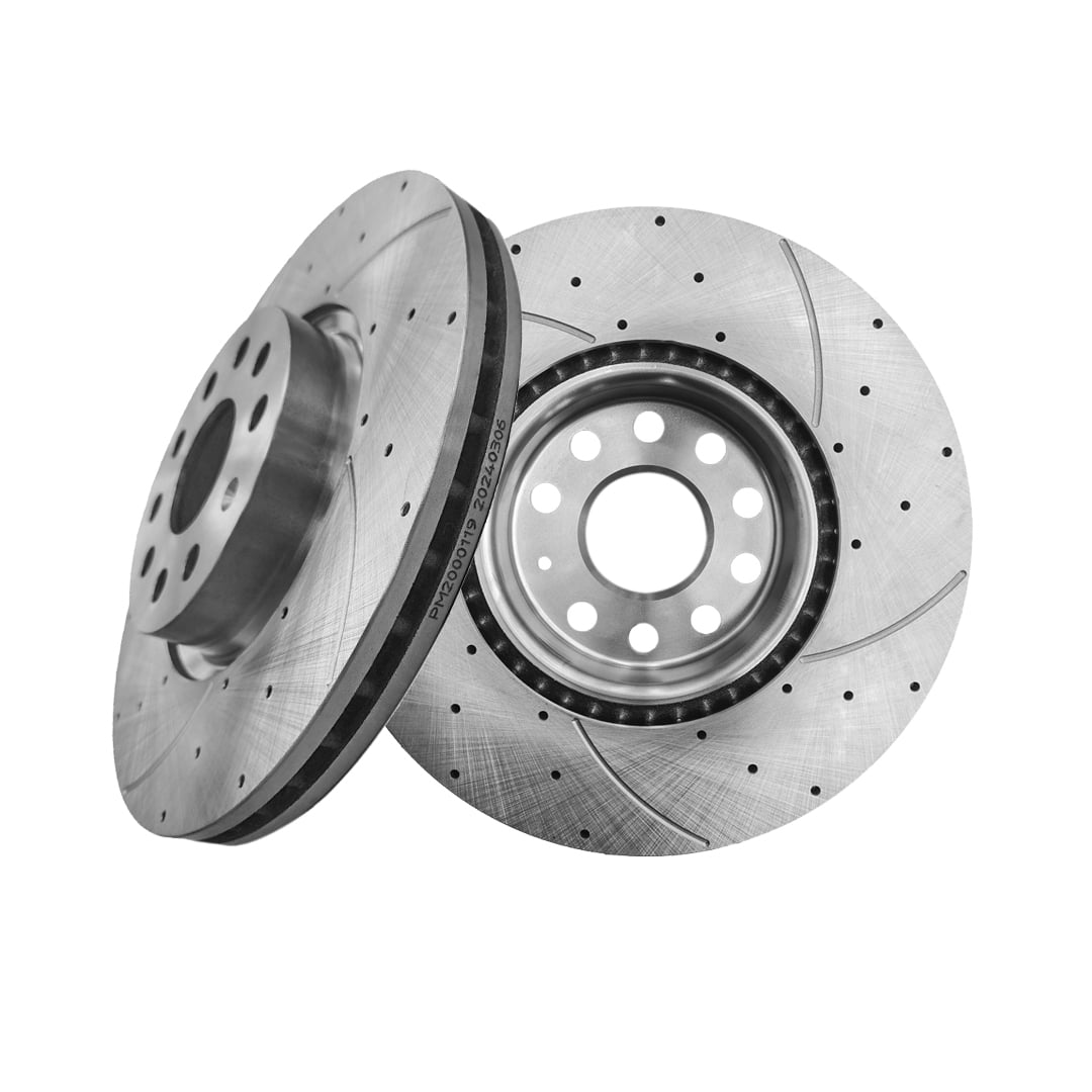 Front Drilled Slotted Brake Disc Rotors For 2011-2017 Volkswagen Tiguan