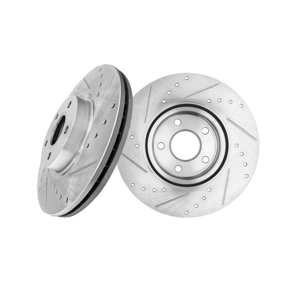 Front Drilled Slotted Brake Disc Rotors For 2013-2017 Ford C-Max 5 Stud Wheel