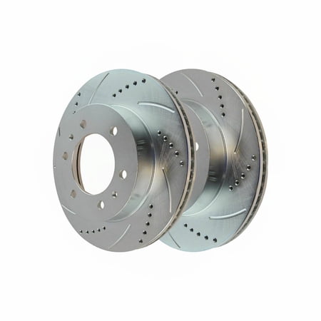 Front Drilled Slotted Brake Rotors Pair 2 For 2006-2010 H3 2009-2010 H3T 3.7L
