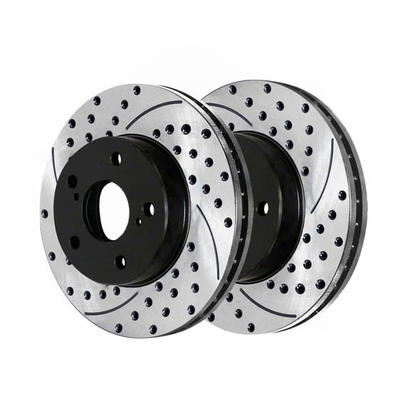 Front Drilled Slotted Brake Rotors Pair 2 For Lexus Pontiac Scion Toyota LR Fits select: 2013-2017 TOYOTA RAV4 XLE, 2018 TOYOTA RAV4 ADVENTURE/XLE