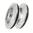 thumbnail image 1 of Front Drilled Slotted Disc Brake Rotors For 2009-2013 Toyota Matrix, 1 of 7