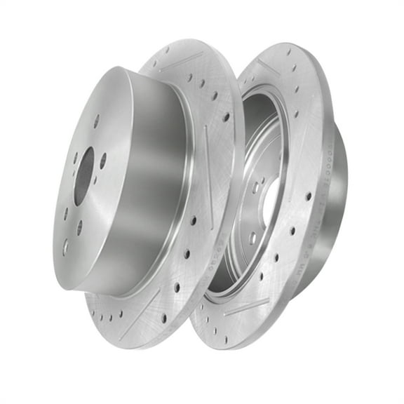 Front Drilled Slotted Disc Brake Rotors Replacement For 2010-2015 Lexus RX350, 2010-2015 Lexus RX450H, 2014-2019 Toyota Highlander, 2011-2020 Toyota Sienna, Automotive Replacement Brake Rotors