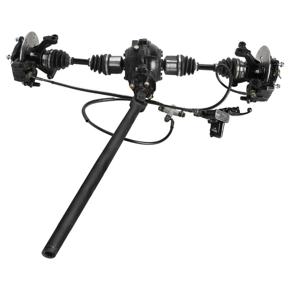 Front Drive Half Shaft CV Axle kit Gearbox Transimission Differential Housing 4 Stud Wheel Hub with Brake 4 Wheel Drive DIY Parts for Racing ATV Quad Go kart Buggy Golf Cart Vehicles Upgrade