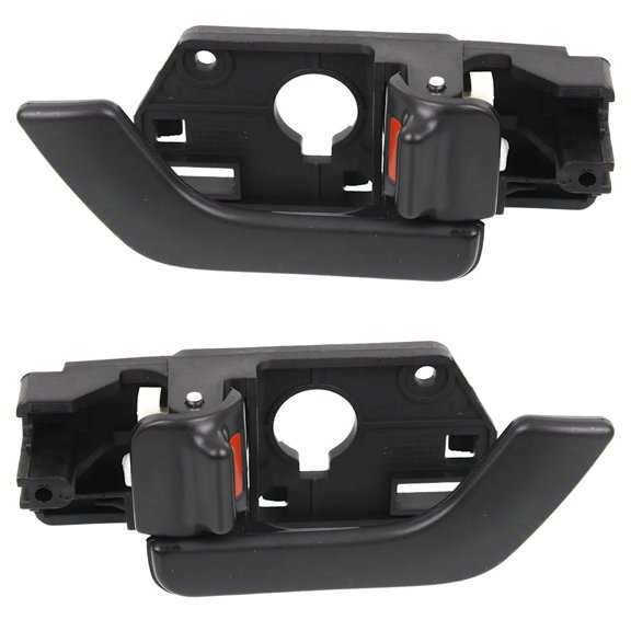 Front Driver and Passenger Side Interior Door Handle Compatible with 2003-2008 Hyundai Tiburon Black With Lock Button 826202C000LK 826102C000LK GT GT Limited Gtp SE Base GS Direct Fit