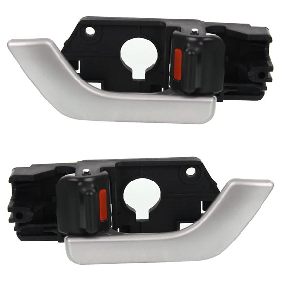 Front Driver and Passenger Side Interior Door Handle Compatible with 2003-2008 Hyundai Tiburon Silver With Lock Button 826202C500LK 826102C500LK GT GT Limited Gtp SE Base GS Direct Fit