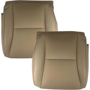 Front Driver and Passenger Bottom Seat Covers, Artificial Leather, Tan, Compatible with Lexus RX350 RX450h 2010-2015