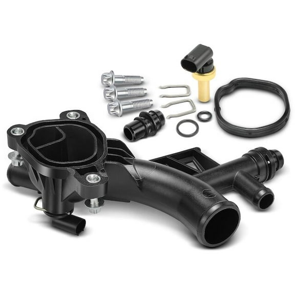 Front Engine Coolant Thermostat and Housing Assembly 1 - Compatible with 2016 Chevy Cruze Limited 1.4L 4-Cylinder