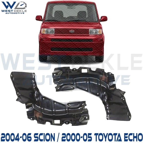 Front Engine Splash Shields Under Cover LH & RH Side Compatible With Toyota Echo/Scion xB/xA 2000-2006 | Direct Replacement | 5144152010 5144252010 | SC1228105 SC1228108
