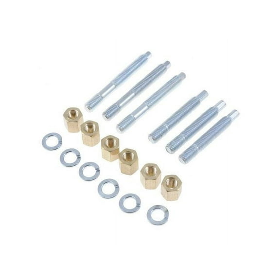 Front Exhaust Flange Stud and Nut - Compatible with 1962 - 1985 Chevy Impala 1963 1964 1965 1966 1967 1968 1969 1970 1971 1972 1973 1974 1975 1976 1977 1978 1979 1980 1981 1982 1983 1984