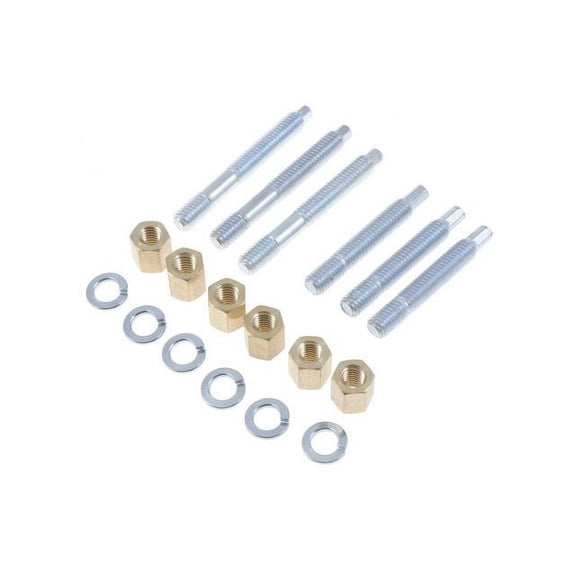 Front Exhaust Flange Stud and Nut - Compatible with 1975 - 1995 Chevy G20 1976 1977 1978 1979 1980 1981 1982 1983 1984 1985 1986 1987 1988 1989 1990 1991 1992 1993 1994