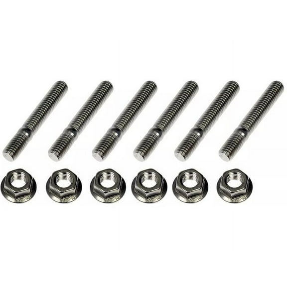 Front Exhaust Flange Stud and Nut - Compatible with 1994 - 1996 Chevrolet Corvette 5.7L V8 - Dorman