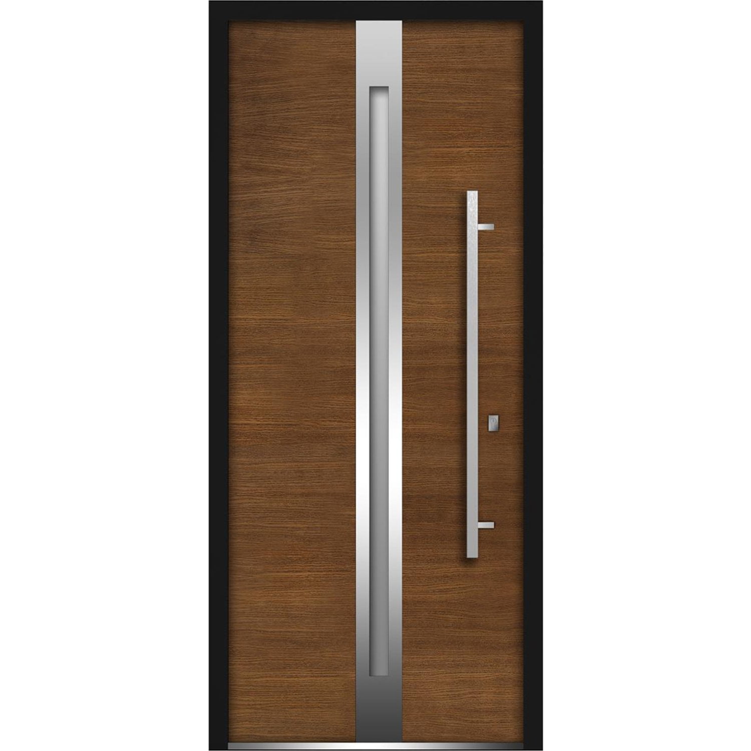 Vdom Insulated Prehung Door with Frame and Hinges, Steel Brown, 36" x 80"