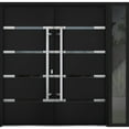 thumbnail image 1 of Front Exterior Prehung Metal Double Doors / Deux 1105 Black Enamel Mirrored Glass / Sidelite Exterior Window / Entry Modern Painted Right Inswing Active Door 86" x 80", 1 of 5