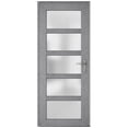 thumbnail image 1 of Front Exterior Prehung Metal-Plastic Door Frosted Glass / Manux 8002 Grey Ash / Office Commercial and Residential Doors Entrance Patio Garage 36" x 80" Left-hand Inswing, 1 of 6