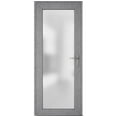thumbnail image 1 of Front Exterior Prehung Metal-Plastic Door Frosted Glass / Manux 8102 Grey Ash / Office Commercial and Residential Doors Entrance Patio Garage 36" x 80" Left-hand Inswing, 1 of 6