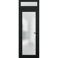 thumbnail image 1 of Front Exterior Prehung Metal-Plastic Door Frosted Glass / Manux 8102 Matte Black / Top Window / Office Commercial and Residential Doors Entrance Patio Garage 30" x 96" Left-hand Inswing, 1 of 5