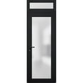 thumbnail image 1 of Front Exterior Prehung Metal-Plastic Door Frosted Glass / Manux 8102 Matte Black / Top Window / Office Commercial and Residential Doors Entrance Patio Garage 36" x 94" Right-hand Inswing, 1 of 5