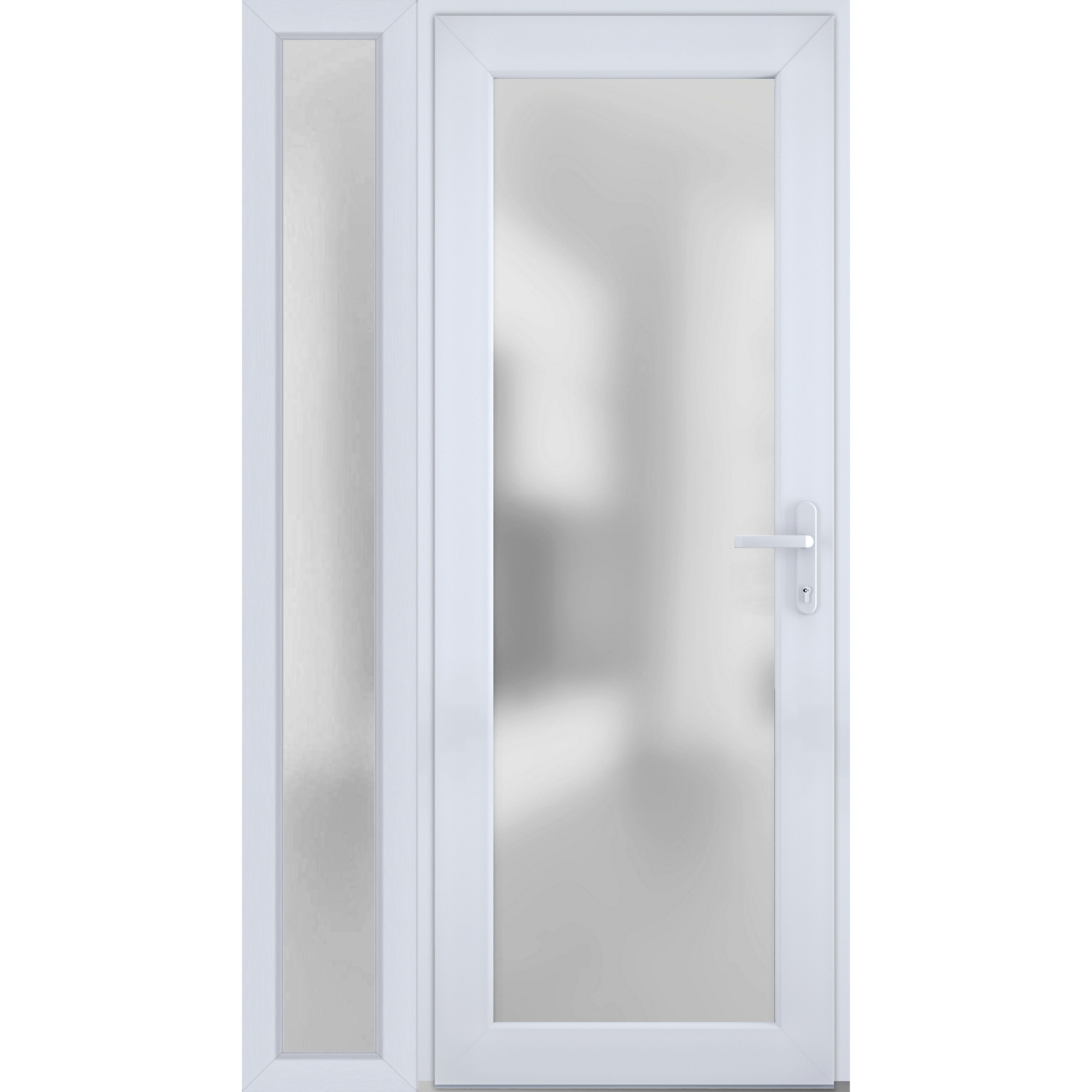 Front Exterior Prehung Metal-Plastic Door Frosted Glass / Manux 8102 ...