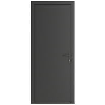 Front Exterior Prehung Metal-Plastic Door Frosted Glass | Manux 8111 Antracite Grey | Office Commercial and Residential Doors Entrance Patio Garage W36x80 Left-hand