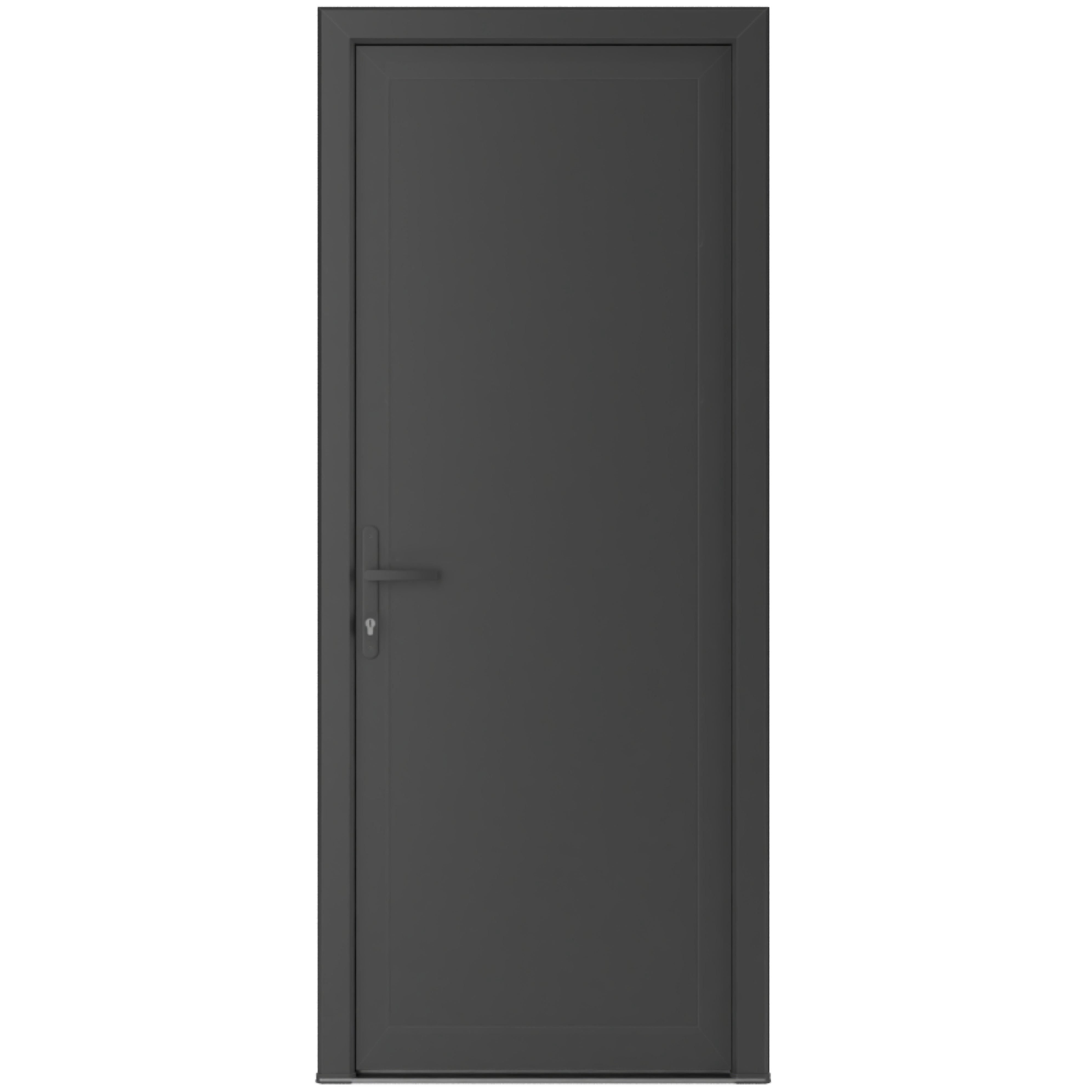 Front Exterior Prehung Metal-Plastic Door Frosted Glass | Manux 8111 Antracite Grey | Office Commercial and Residential Doors Entrance Patio Garage W36x80 Right-hand