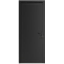 Front Exterior Prehung Metal-Plastic Door Frosted Glass | Manux 8111 Matte Black | Office Commercial and Residential Doors Entrance Patio Garage W36x80 Left-hand