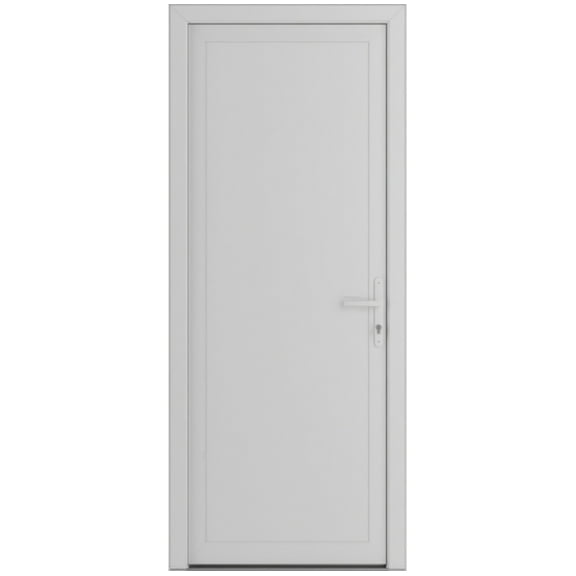 Front Exterior Prehung Metal-Plastic Door Frosted Glass | Manux 8111 White Silk | Office Commercial and Residential Doors Entrance Patio Garage W36x80 Left-hand