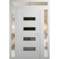 thumbnail image 1 of Front Exterior Prehung Metal-Plastic Door Frosted Glass | Manux 8113 White Silk | 2 Side and Top Sidelite Transom | Office Commercial and Residential Doors Patio 68x94 (W16+36+16x80+14) Left-hand, 1 of 5