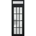 thumbnail image 1 of Front Exterior Prehung Metal-Plastic Door Frosted Glass / Manux 8312 Matte Black / Top Window / Office Commercial and Residential Doors Entrance Patio Garage 36" x 96" Left-hand Inswing, 1 of 5