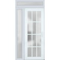 thumbnail image 1 of Front Exterior Prehung Metal-Plastic Door Frosted Glass / Manux 8312 White Silk / Side and Top Window / Office Commercial and Residential Doors Entrance Patio Garage 48" x 94" Left-hand Inswing, 1 of 1