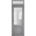 thumbnail image 1 of Front Exterior Prehung Metal-Plastic Door Frosted Glass / Manux 8422 Grey Ash / Top Window / Office Commercial and Residential Doors Entrance Patio Garage 36" x 94" Right-hand Inswing, 1 of 5