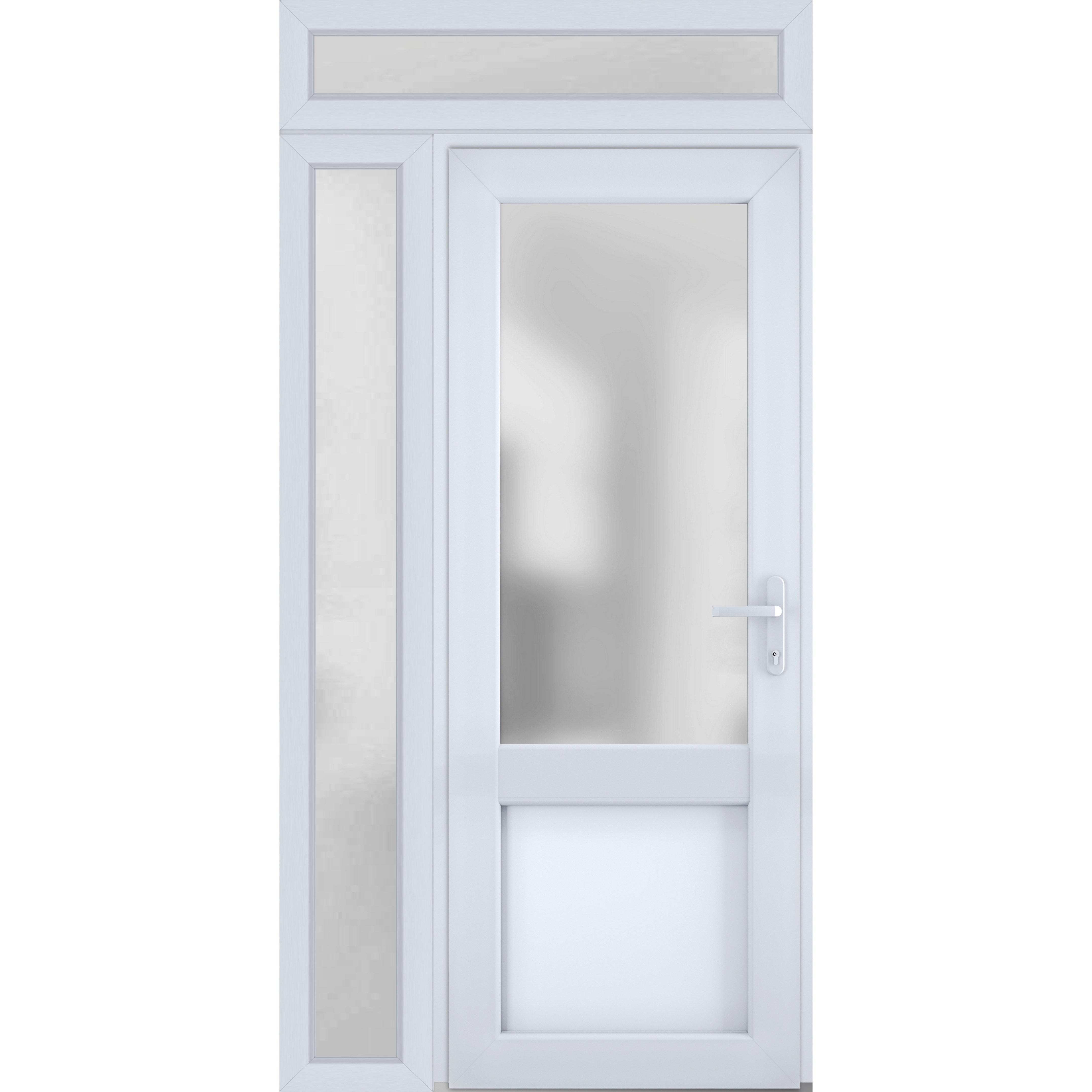 Best Door and Window - Puerta exterior de seguridad aluminio heavy duty  blanco y cristal blanco laminado para más información tel 7873748661