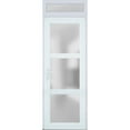 thumbnail image 1 of Front Exterior Prehung Metal-Plastic Door Frosted Glass / Manux 8552 White Silk / Top Window / Office Commercial and Residential Doors Entrance Patio Garage 36" x 94" Right-hand Inswing, 1 of 5