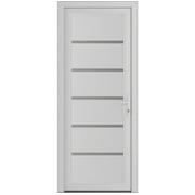 Front Exterior Prehung uPVC Door Manux 8415 White Silk Office Commercial and Residential Doors Entrance Patio Garage 36" x 80" 2.75" Thick 1 Piece Left hand Inswing