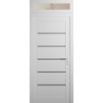 thumbnail image 1 of Front Exterior Prehung Metal-Plastic Door | Manux 8415 White Silk | Top Sidelite Transom | Office Commercial and Residential Doors Entrance Patio Garage 36 x 94 (W36x80+14) Left-hand, 1 of 5