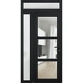 thumbnail image 1 of Front Exterior Prehung Metal-Plastic Door See-through / Manux 8555 Matte Black / Side and Top Window / Office Commercial and Residential Doors Entrance Patio Garage 48" x 94" Left-hand Inswing, 1 of 7