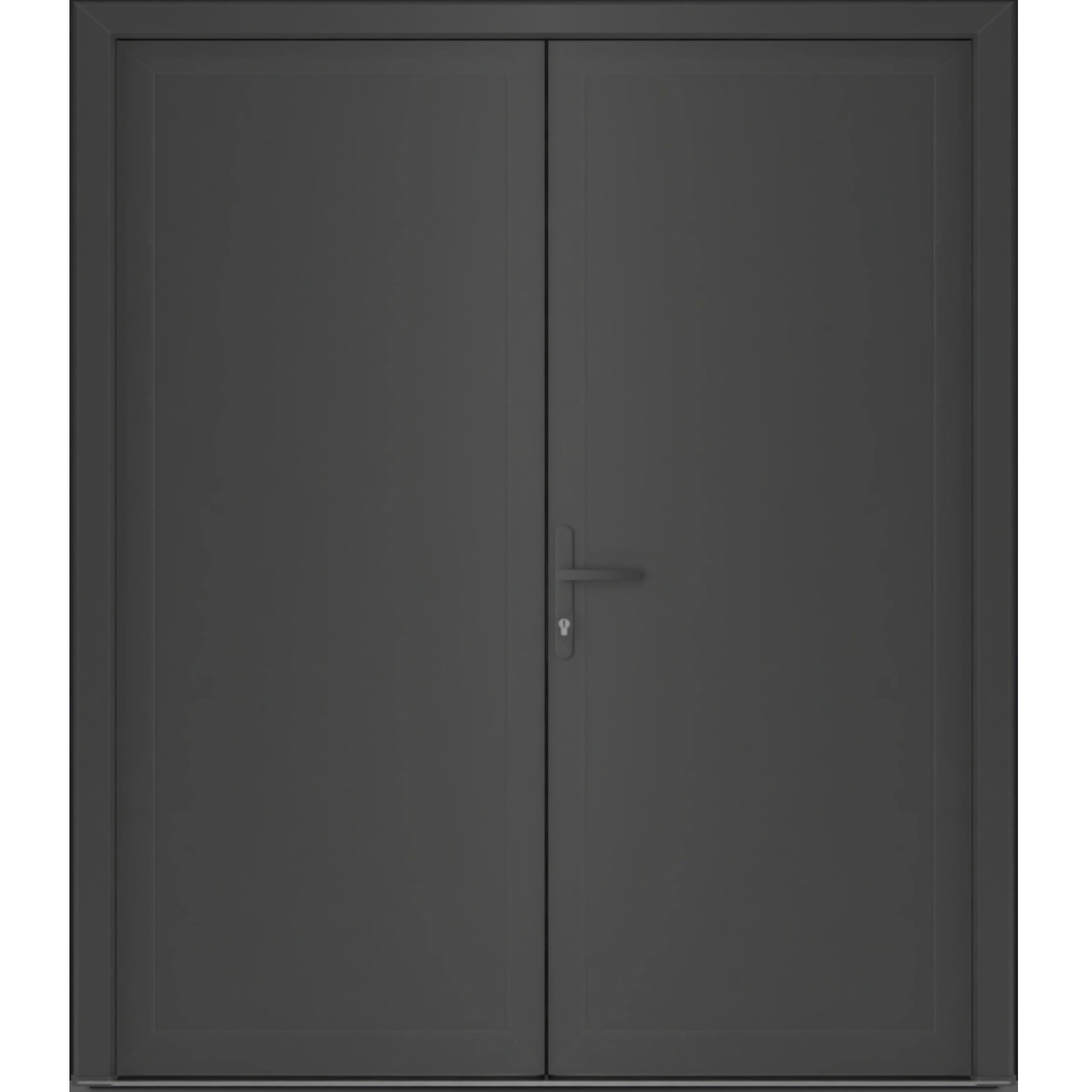 Front Exterior Prehung Metal-Plastic Double Doors / MANUX 8111 Antracite / Office Commercial and Residential Doors Entrance Patio Garage 72 x 80