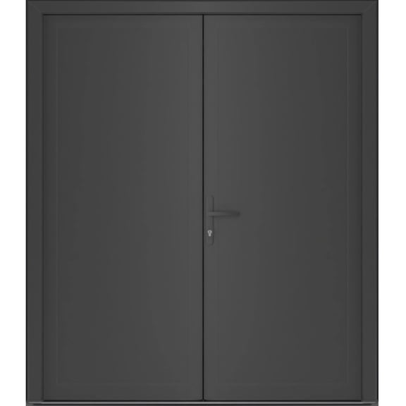 Front Exterior Prehung Metal-Plastic Double Doors / MANUX 8111 Antracite / Office Commercial and Residential Doors Entrance Patio Garage 72 x 80