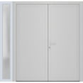Front Exterior Prehung MetalPlastic Double Doors / MANUX 8111 White