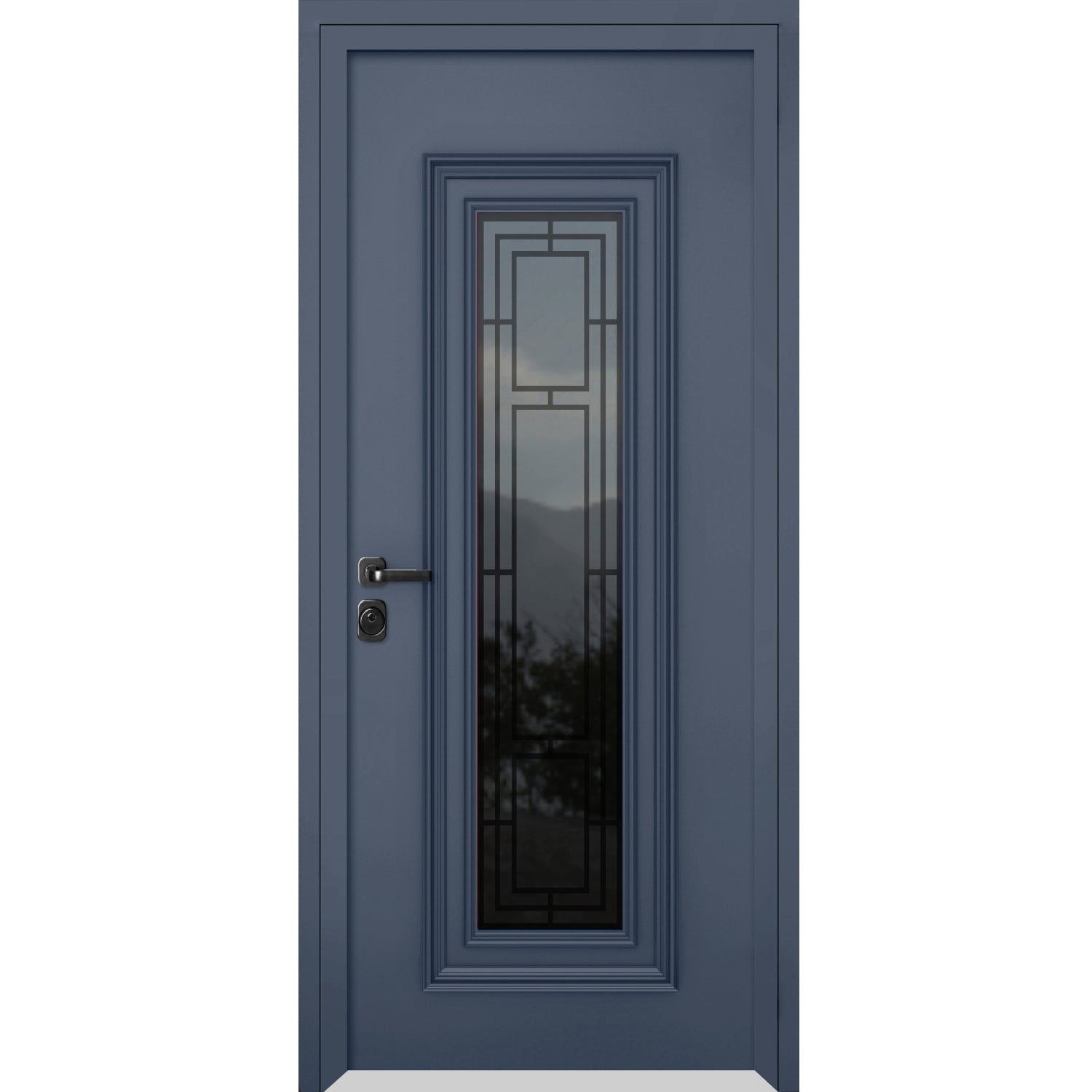 Front Exterior Prehung Steel Door / Ballucio 6044 Gray Graphite ...