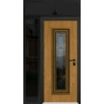 thumbnail image 1 of Front Exterior Prehung Steel Door / Ballucio 6644 Natural Oak / Side and Top Exterior Window Sidelite / Entry Metal Modern Painted W36+16x80+16 Left-hand, 1 of 5
