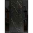 thumbnail image 1 of Front Exterior Prehung Steel Door / Dekton 0118 Natural Noir / 2 Side Exterior Windows Sidelites/ Entry Metal Modern Painted W16+36+16x96 Left-hand, 1 of 7