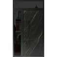 thumbnail image 1 of Front Exterior Prehung Steel Door / Dekton 0118 Natural Noir / Side and Top Exterior Window Sidelite / Entry Metal Modern Painted W36+14x80+16 Right-hand, 1 of 6