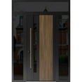 thumbnail image 1 of Front Exterior Prehung Steel Door / Dekton 0163 Venezia Noce / 2 Side and Top Exterior Window Sidelite / Entry Metal Modern Painted W12+36+12x80+16 Right-hand, 1 of 5