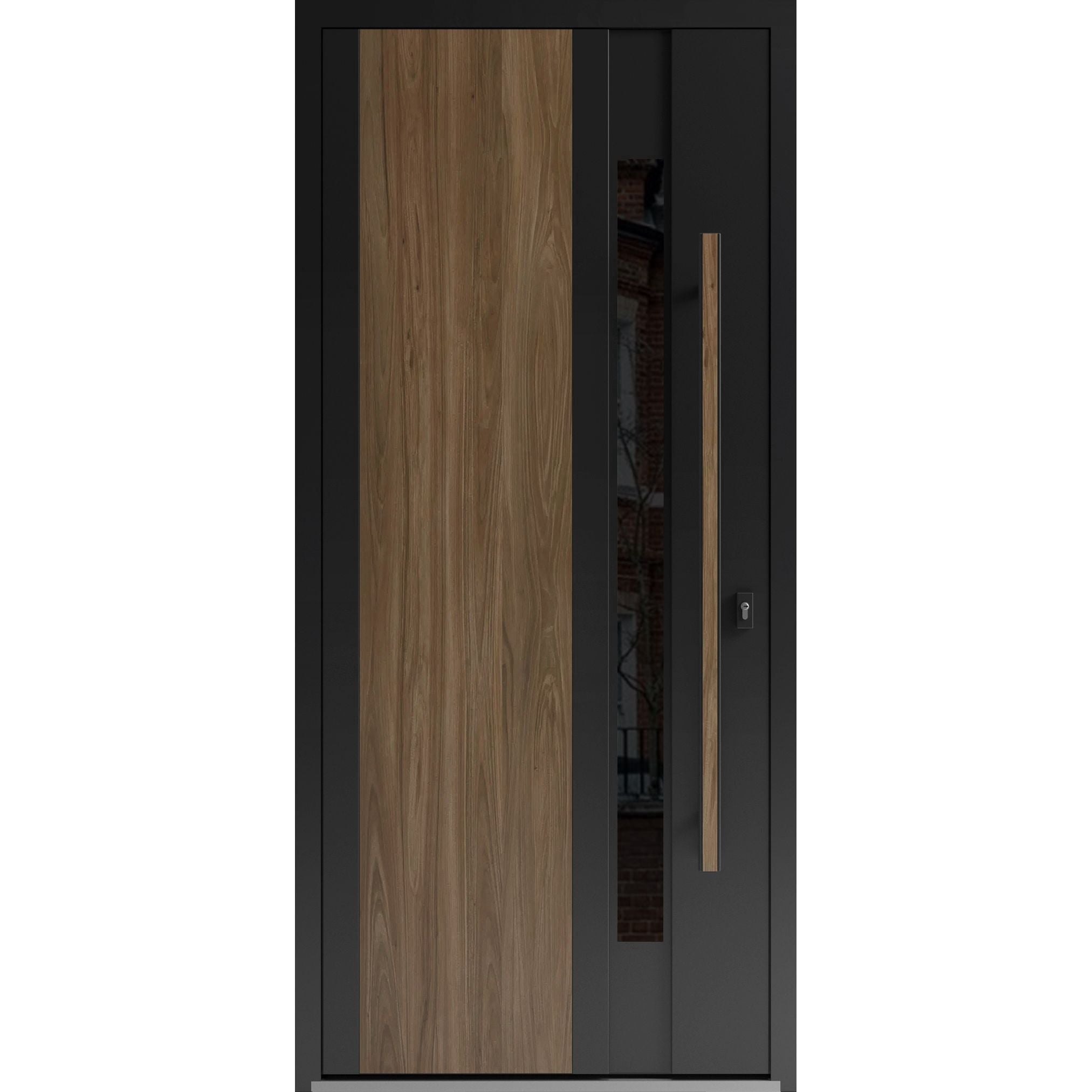 Front Exterior Prehung Steel Door / Dekton 0163 Venezia Noce / Entry Metal Modern Painted Left-hand | Sample of Door Color